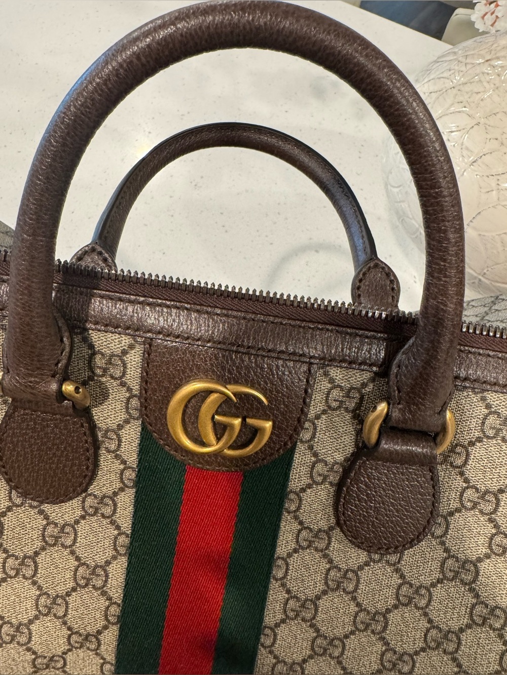 Gucci Ophidia GG Large Carry-On Duffle Beige/Ebony - Picture 8 of 10